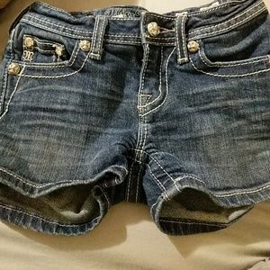Junior girl's Miss Me blue jean shorts